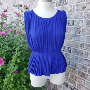 J. Crew Sleeveless Pleated Top Blue Size XS